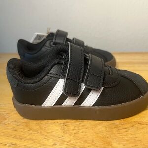 Adidas Kids Black and White Sneakers - Size 6C